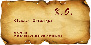 Klausz Orsolya névjegykártya